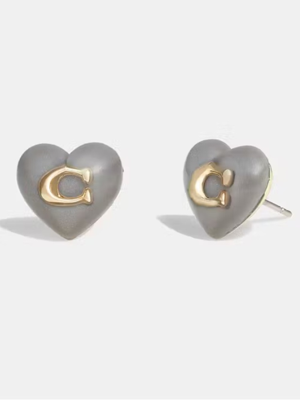 COACH Signature C Heart Stud Earings